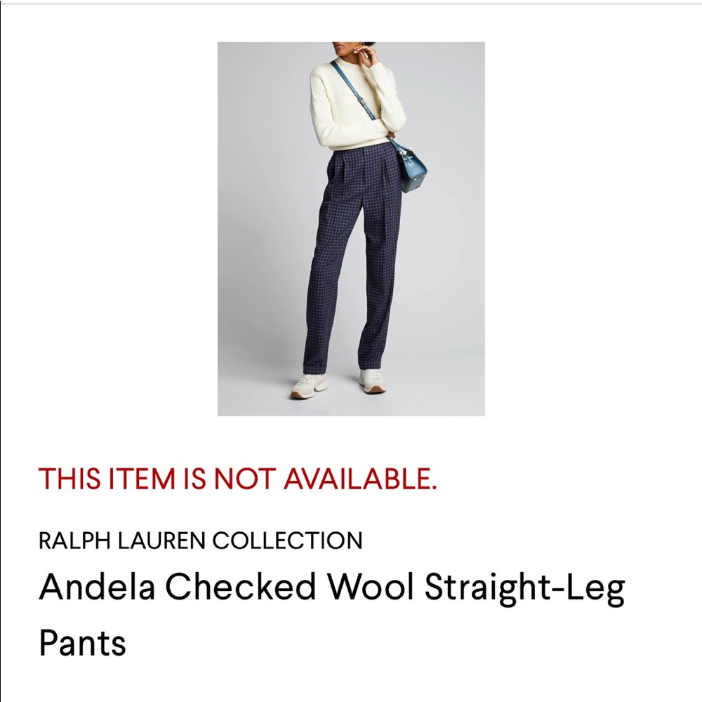 Ralph Lauren Collection NWT navy checked pants